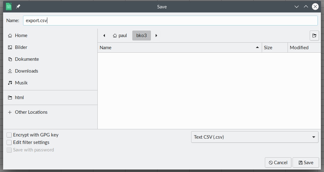 Screenshot Save LibreOffice